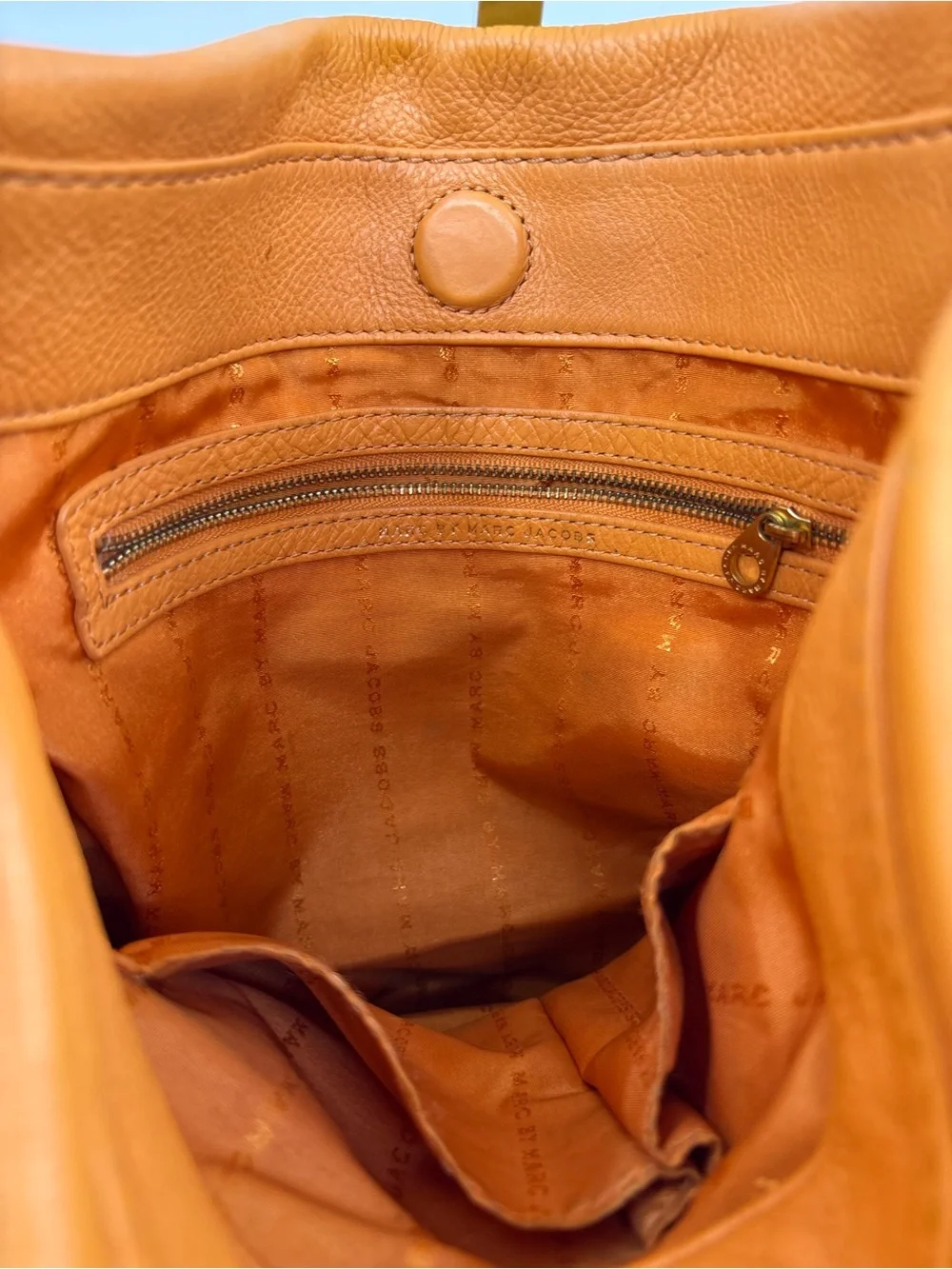 Vintage Marc By Marc Jacobs orange leather hobo bag with crossbody strap